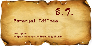 Baranyai Tímea névjegykártya